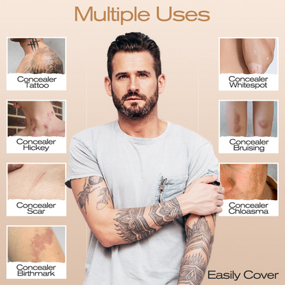 Two-Tone Water-Resistant Concealer Cream for Scars, Blemishes & Skin Discoloration – Custom Match Coverage