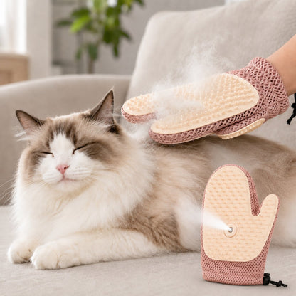 Ortekor Spray Pet Grooming Glove for Cats & Dogs - No-Bath Deshedding, Gentle Massage & Sofa Hair Cleanup