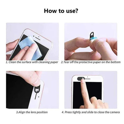 Webcam Privacy Covers Ultra-Thin Sliding Lens Blockers for Laptops Phones Tablets Computers Desktop Security Shield 6-Pack Black White