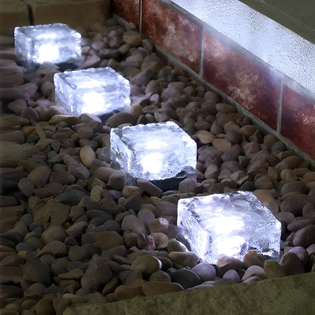 Solar Pathway Lights Crystal Cube Design for Gardens & Walkways Weatherproof Color-Changing LED Yard Illumination