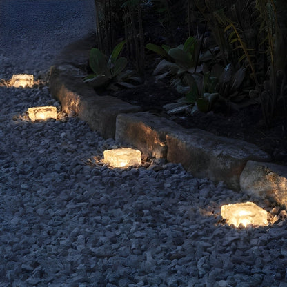 Solar Pathway Lights Crystal Cube Design for Gardens & Walkways Weatherproof Color-Changing LED Yard Illumination