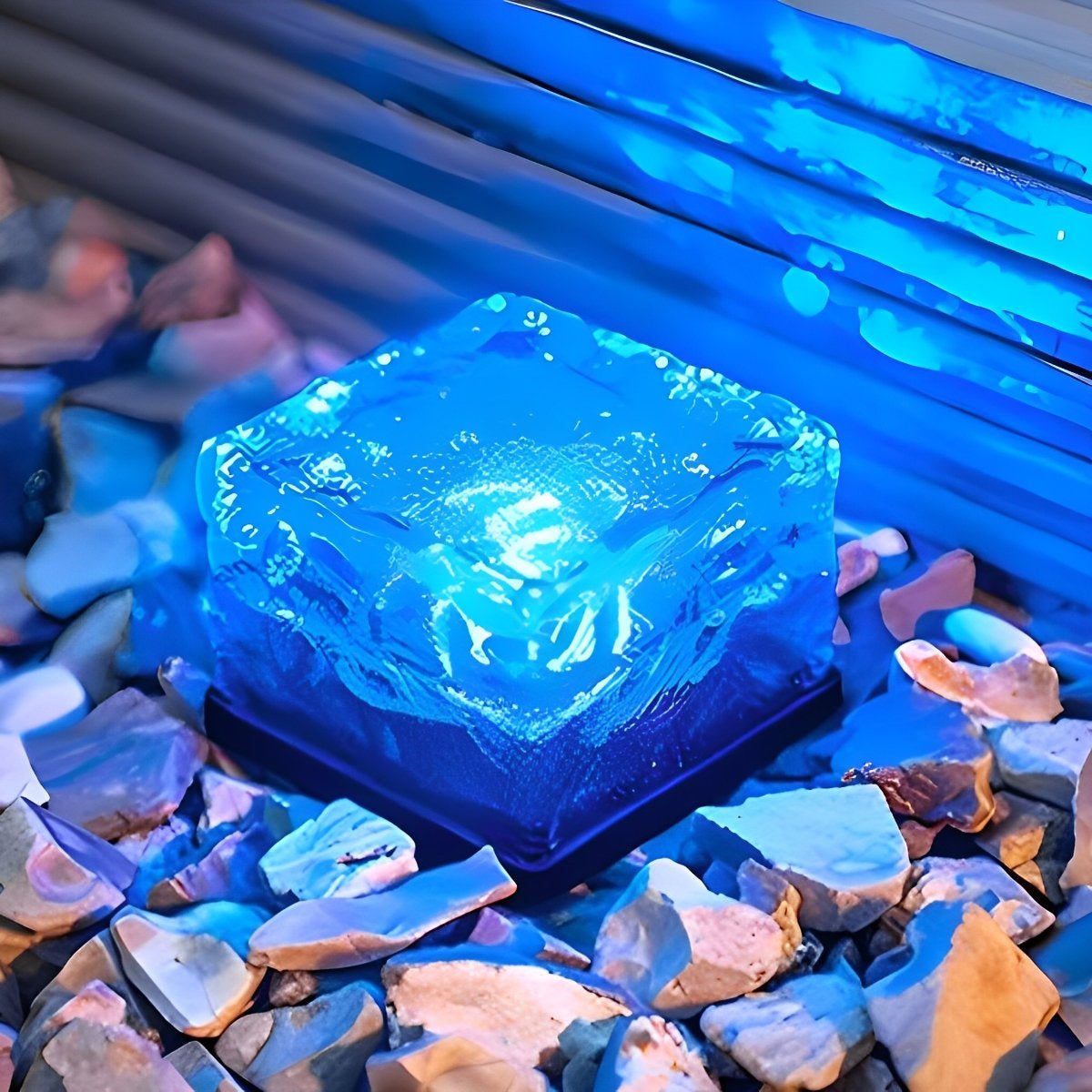 Solar Pathway Lights Crystal Cube Design for Gardens & Walkways Weatherproof Color-Changing LED Yard Illumination