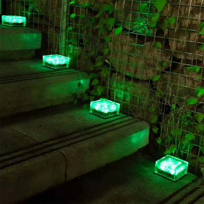 Solar Pathway Lights Crystal Cube Design for Gardens & Walkways Weatherproof Color-Changing LED Yard Illumination