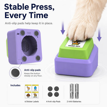 Ortekor PawTalk Recordable Pet Communication Button for Dogs & Cats - Voice Training Toy for Food, Water, Walks & Play
