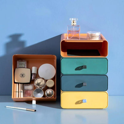 Modular Plastic Organizer Bins 3.1 × 7.9 × 7.5 Inches for Desks Cabinets Drawers Countertops Bathroom Shelves Home Office Supplies Cosmetics