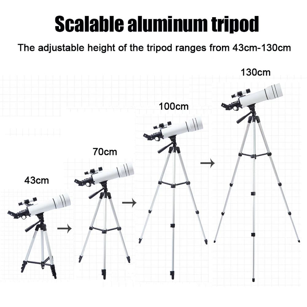 Beginner Refractor Telescope for Kids — 70mm Aperture with Adjustable Tripod & Phone Adapter