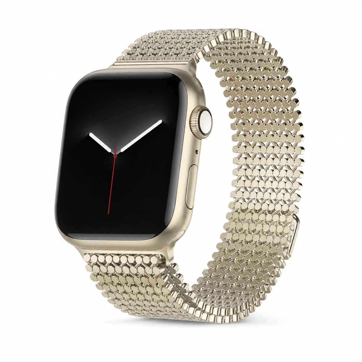 Woven Steel Watch Strap with Magnetic Clasp – Adjustable Metal Band for Apple Watch 38mm–49mm