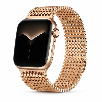 Woven Steel Watch Strap with Magnetic Clasp – Adjustable Metal Band for Apple Watch 38mm–49mm