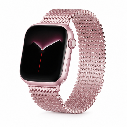 Woven Steel Watch Strap with Magnetic Clasp – Adjustable Metal Band for Apple Watch 38mm–49mm