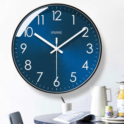 Whisper-Quiet Round Wall Clock with Sweep Hand – Modern Analog Timepiece for Bedroom Office Living Room – Glass Face Non-Ticking Quartz