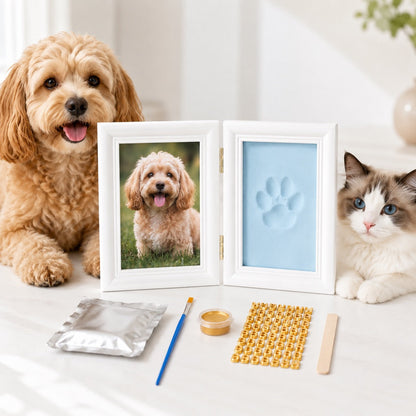 Ortekor Pet Paw Print Frame Kit for Dogs & Cats - DIY Keepsake Photo Frame for Home Display, First Paw Memories & Pet Loss Sympathy Gift