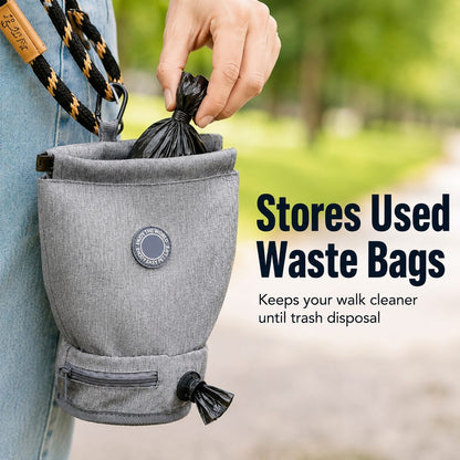 Ortekor Dog Poop Bag Holder for Walks - Carry Used Waste Bags Hands-Free Until the Next Trash Can