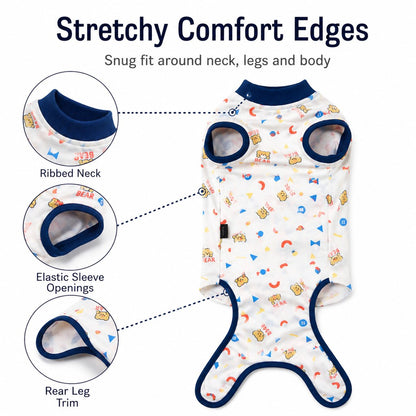 Ortekor Dog Recovery Suit for Post-Surgery Belly Protection - Soft Cone Alternative Onesie for Spay, Neuter & Anti-Lick Care