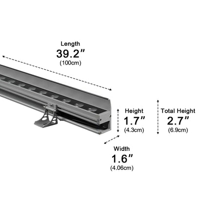 Weatherproof Aluminum Landscape Wall Sconce 20W Gray LED Outdoor Light for Patios Gardens Facades Exterior Pathway Security Accent Lighting