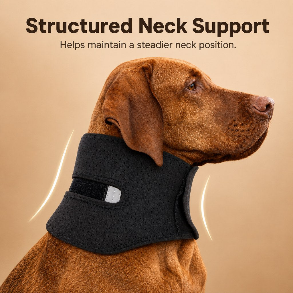Ortekor Adjustable Dog Neck Support Brace for Rest & Recovery - Breathable Cervical Collar for Limited Neck Movement