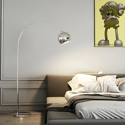 Arc Floor Lamp with Dome Shade Chrome Finish 71 in Tall Adjustable Overhead Reading Light Foot Switch Control for Living Room Home Office So