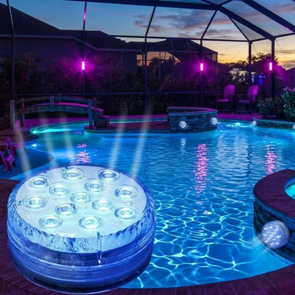 Waterproof LED Pool Light RF Remote 16 Colors Accent Lighting for Swimming Pools Hot Tubs Ponds Fountains Battery Powered Underwater