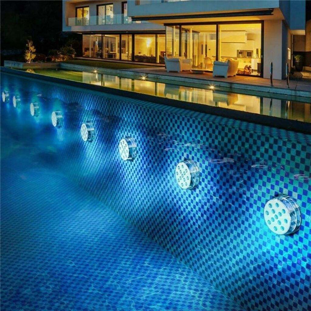 Waterproof LED Pool Light RF Remote 16 Colors Accent Lighting for Swimming Pools Hot Tubs Ponds Fountains Battery Powered Underwater