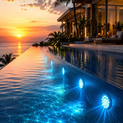 Waterproof LED Pool Light RF Remote 16 Colors Accent Lighting for Swimming Pools Hot Tubs Ponds Fountains Battery Powered Underwater