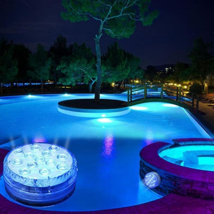 Waterproof LED Pool Light RF Remote 16 Colors Accent Lighting for Swimming Pools Hot Tubs Ponds Fountains Battery Powered Underwater
