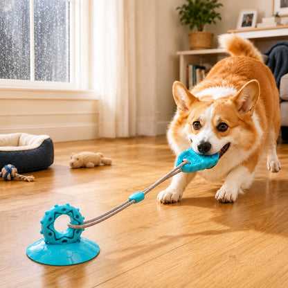 Ortekor Suction Cup Dog Chew & Tug Toy for Indoor Play - Helps Redirect Shoe Chewing & Burn Boredom