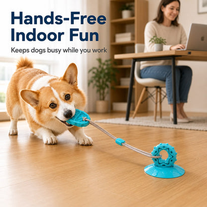 Ortekor Suction Cup Dog Chew & Tug Toy for Indoor Play - Helps Redirect Shoe Chewing & Burn Boredom
