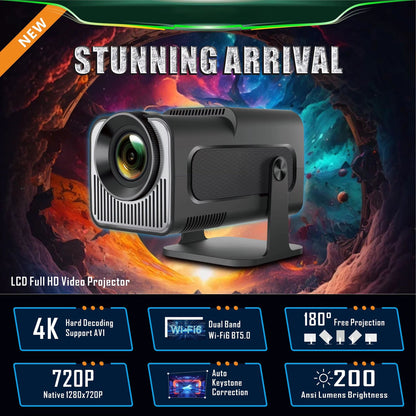 Portable Mini Projector 1080p Full HD Android WiFi LED Home Theater Up to 150 Inch Screen for Indoor Outdoor Movies Gaming