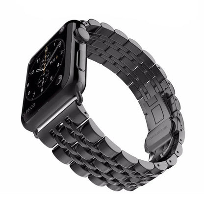 Premium Metal Three-Row Chain Watch Strap – 38mm–49mm Sizes, 4 Finishes – Compatible with Latest & Legacy Apple Watches