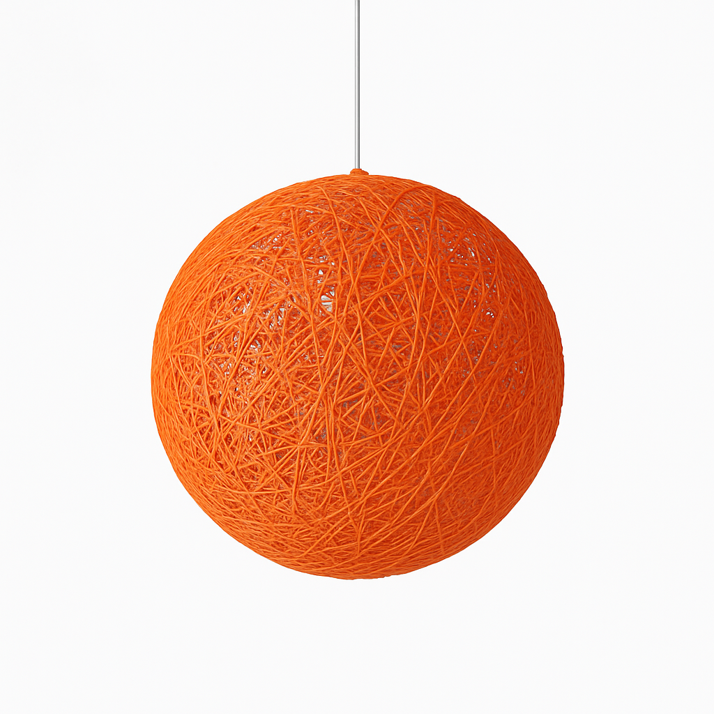 Woven Paper Globe Pendant Light with Adjustable Cord - Handcrafted Sphere Ceiling Fixture for Bedroom & Living Room