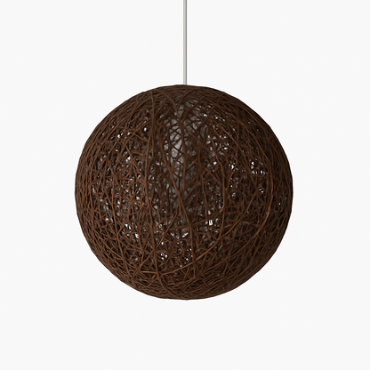 Woven Paper Globe Pendant Light with Adjustable Cord - Handcrafted Sphere Ceiling Fixture for Bedroom & Living Room