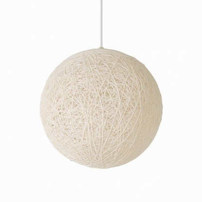 Woven Paper Globe Pendant Light with Adjustable Cord - Handcrafted Sphere Ceiling Fixture for Bedroom & Living Room