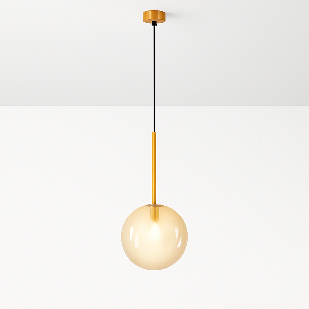 Glass Sphere Pendant Light | Modern Scandinavian Hanging Lamp for Dining Room, Bedroom, Cafe | G4 LED Compatible Ceiling Fixture
