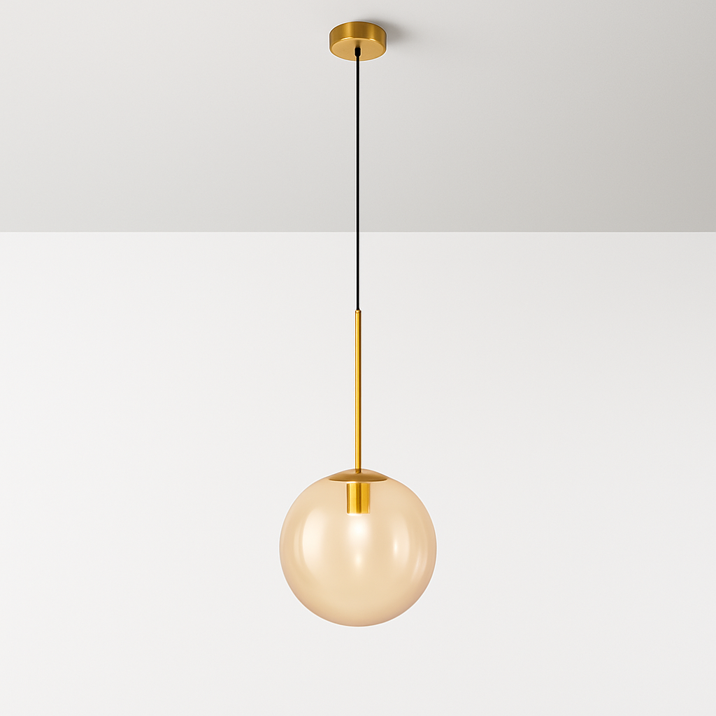 Glass Sphere Pendant Light | Modern Scandinavian Hanging Lamp for Dining Room, Bedroom, Cafe | G4 LED Compatible Ceiling Fixture