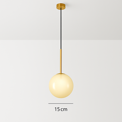 Glass Sphere Pendant Light | Modern Scandinavian Hanging Lamp for Dining Room, Bedroom, Cafe | G4 LED Compatible Ceiling Fixture