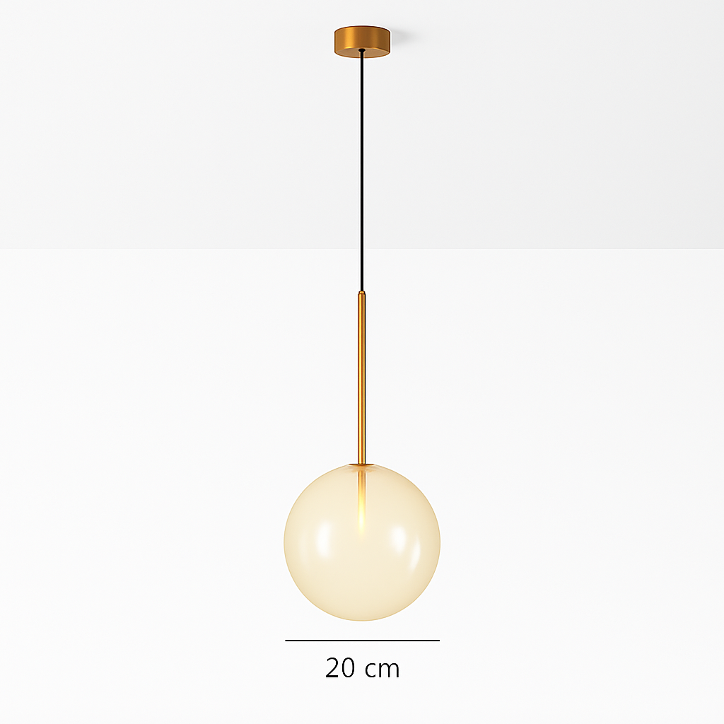 Glass Sphere Pendant Light | Modern Scandinavian Hanging Lamp for Dining Room, Bedroom, Cafe | G4 LED Compatible Ceiling Fixture