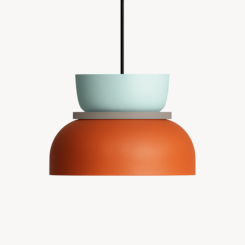 Metal Pendant Light with Sculptural Shade for Kitchen Island, Dining Room & Living Room – Modern Hanging Fixture, E27 Base