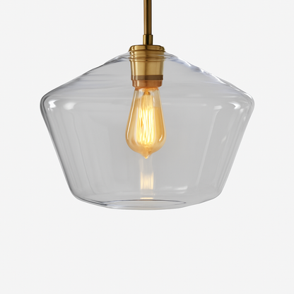 Contemporary Glass & Metal Pendant Light | E27 LED Hanging Fixture for Dining Room, Living Room, Bedroom & Kitchen Island Lighting