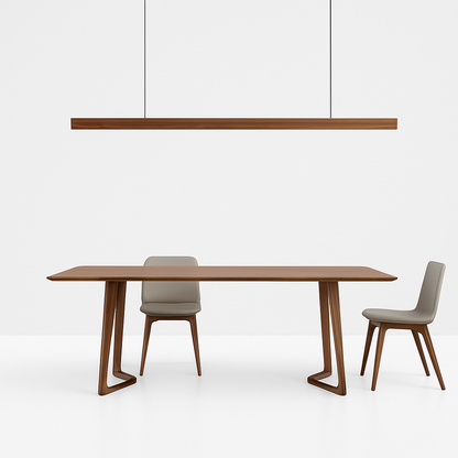 Linear Wood LED Pendant Light with Warm Glow for Dining Rooms, Kitchens & Modern Interiors