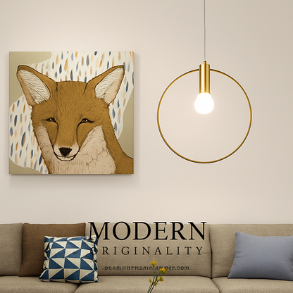 Circular Gold LED Pendant Light | Modern Round Hanging Fixture for Dining Room, Living Room & Bedroom | Geometric Metal Ceiling Lamp