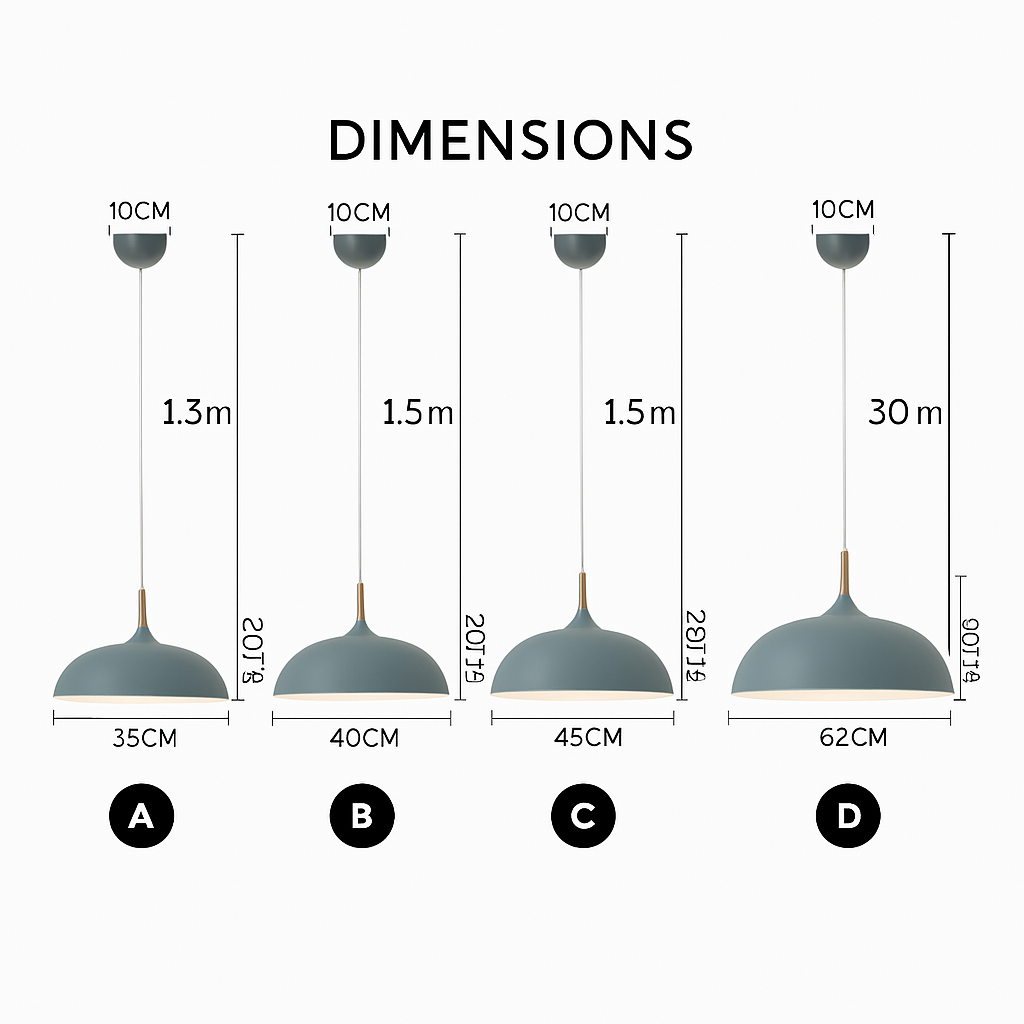 Aluminum & Wood Hanging Fixture E27 Socket for Kitchen Island Dining Room Ceiling Light Adjustable Drop Scandinavian Style Modern Minimalist