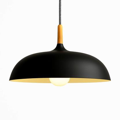 Aluminum & Wood Hanging Fixture E27 Socket for Kitchen Island Dining Room Ceiling Light Adjustable Drop Scandinavian Style Modern Minimalist