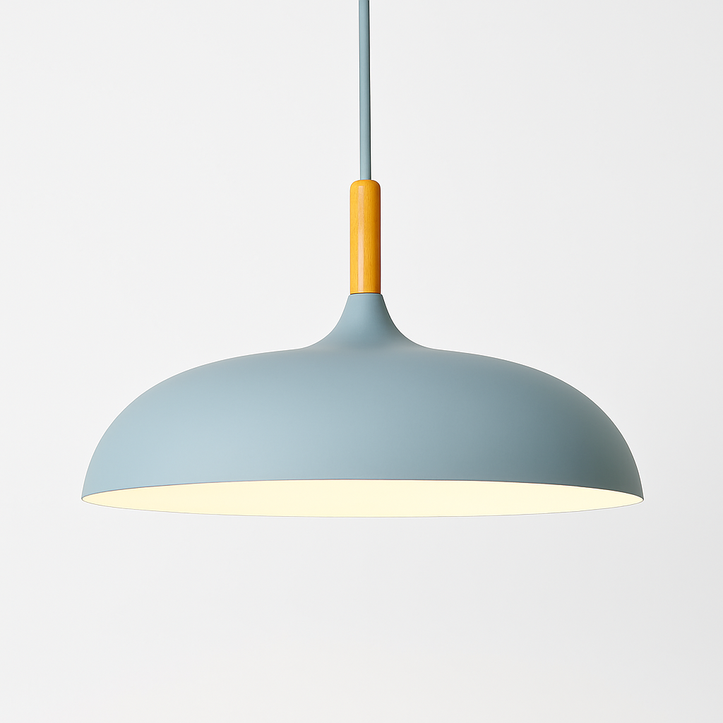 Aluminum & Wood Hanging Fixture E27 Socket for Kitchen Island Dining Room Ceiling Light Adjustable Drop Scandinavian Style Modern Minimalist