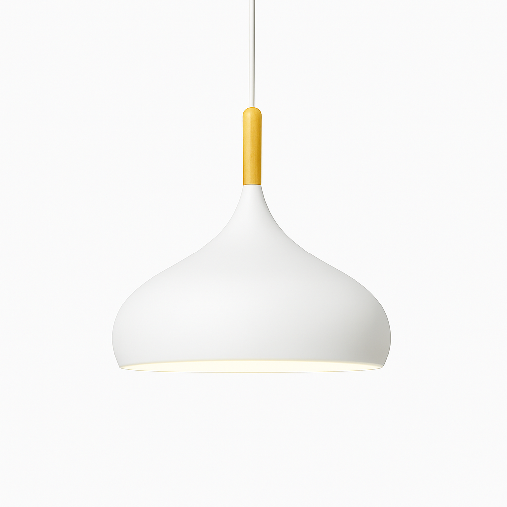 Metal Pendant Light with Wood Rod Modern Kitchen Dining Bar Fixture Adjustable Ceiling Lamp LED E27 Socket Scandinavian Style