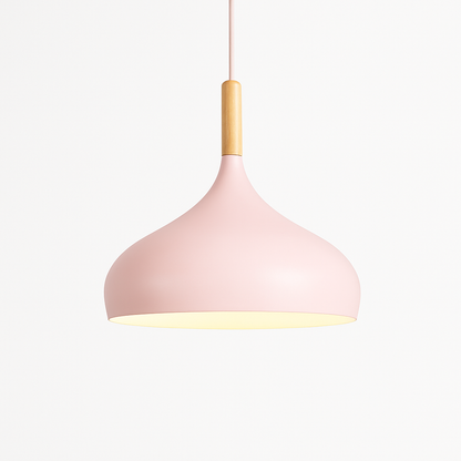 Metal Pendant Light with Wood Rod Modern Kitchen Dining Bar Fixture Adjustable Ceiling Lamp LED E27 Socket Scandinavian Style