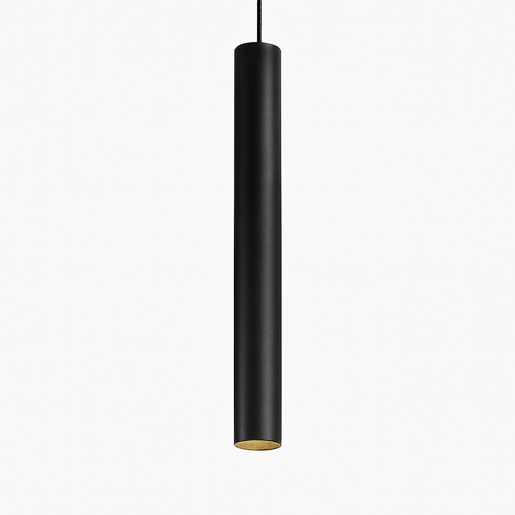 Cylindrical Pendant Light Fixture with Integrated LED - Modern Aluminum Hanging Ceiling Lamp for Kitchen, Dining Room & Living Room