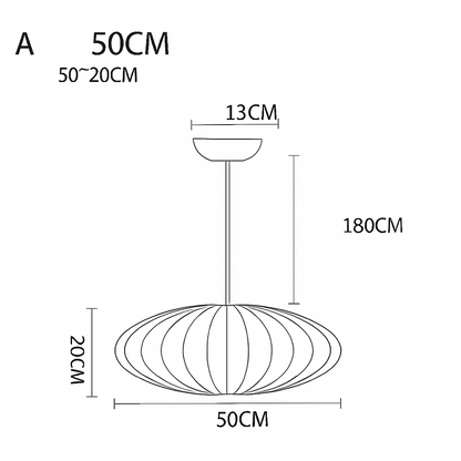 Japanese-Inspired Fabric Pendant Light — Soft Lantern Style Ceiling Fixture for Living Room, Bedroom & Dining