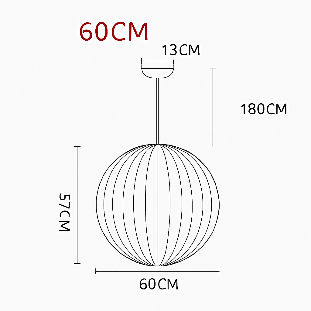 Japanese-Inspired Fabric Pendant Light — Soft Lantern Style Ceiling Fixture for Living Room, Bedroom & Dining