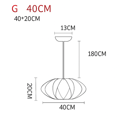 Japanese-Inspired Fabric Pendant Light — Soft Lantern Style Ceiling Fixture for Living Room, Bedroom & Dining