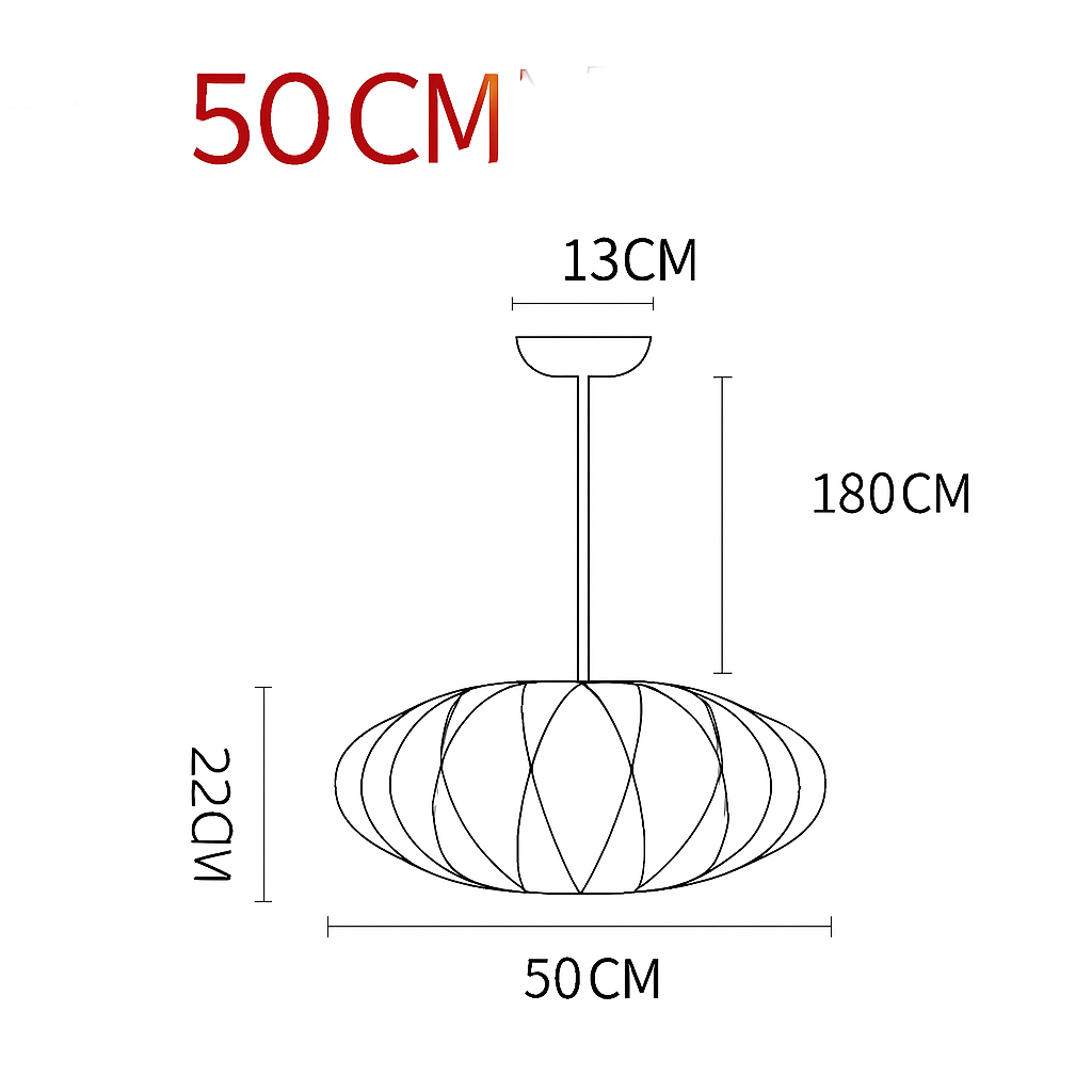 Japanese-Inspired Fabric Pendant Light — Soft Lantern Style Ceiling Fixture for Living Room, Bedroom & Dining