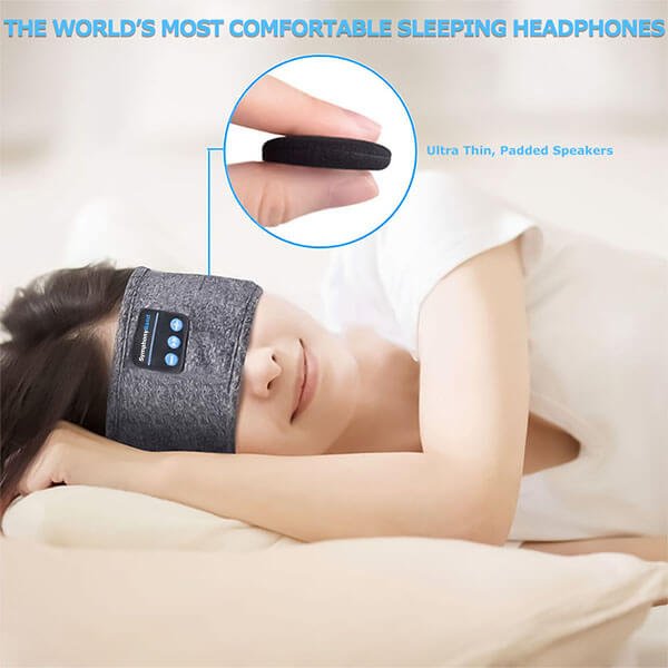 Sleep Headband with Speakers for Sleeping & Relaxation – Ultra-Soft Wireless Sleep Headphones for Side Sleepers | Noise Blocking Music